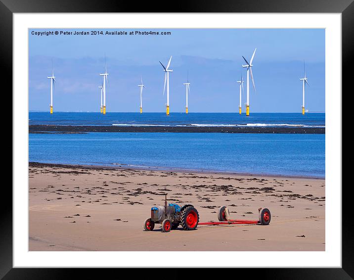 Tractor and Windfarm Framed Mounted Print by Peter Jordan