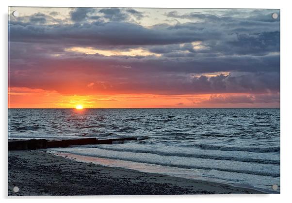 Fleetwood Beach Sunset Acrylic by Gary Kenyon