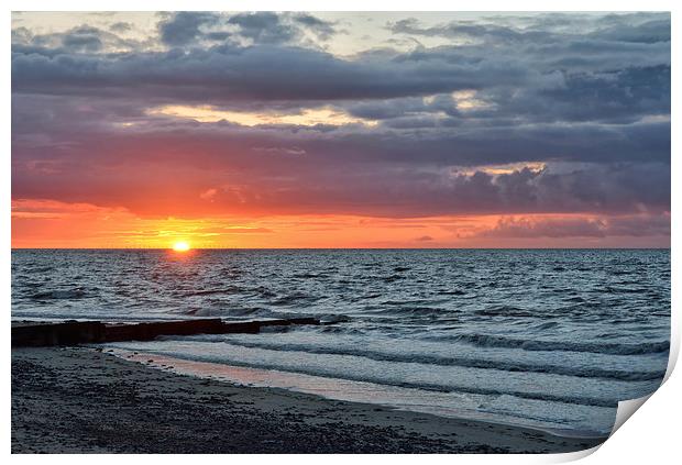 Fleetwood Beach Sunset Print by Gary Kenyon