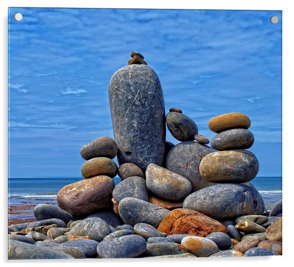 Standing on the Beach Acrylic by Pete Moyes