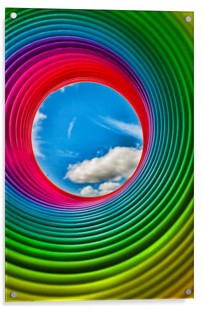 Colourful Slinky Sky Acrylic by Steve Purnell