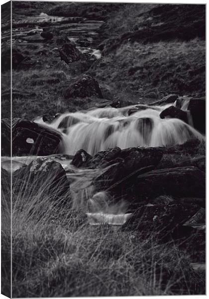 Waterfall at Pen-y-Gwryd, Snowdonia National Park  Canvas Print by Paul Brewer