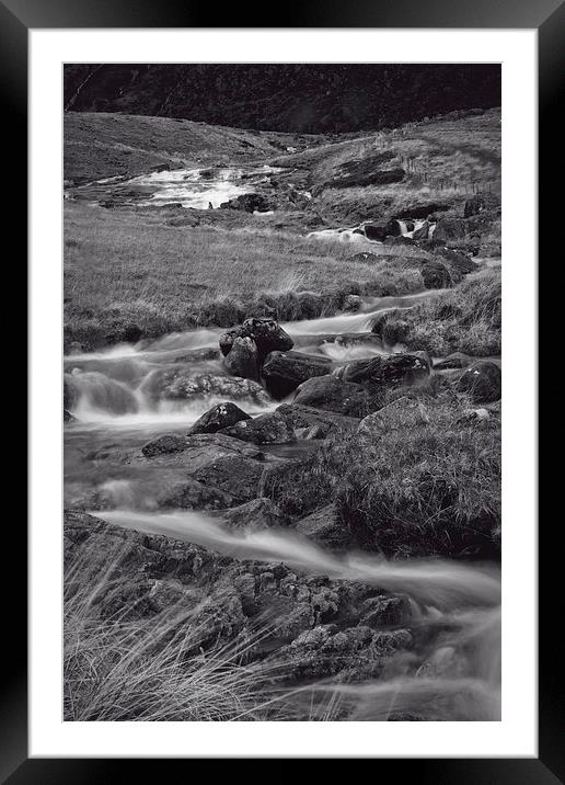 River at Pen-y-Gwryd in Snowdonia National Park Framed Mounted Print by Paul Brewer