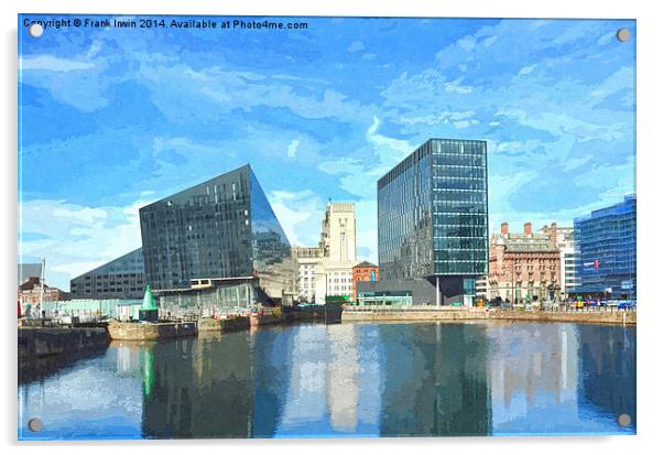 Artistic view across Canning Dock, Liverpool Acrylic by Frank Irwin