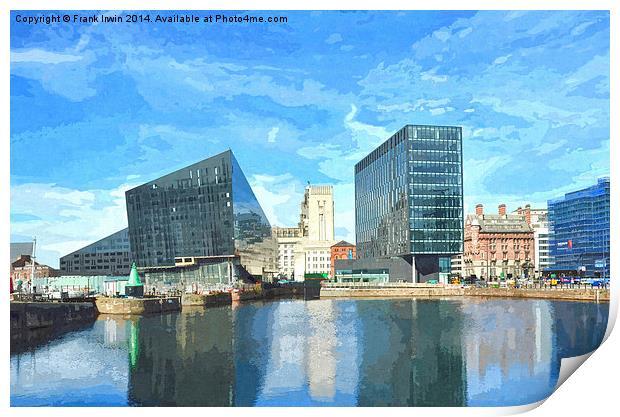 Artistic view across Canning Dock, Liverpool Print by Frank Irwin