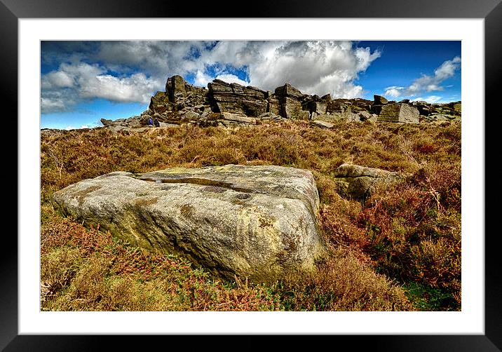 Gritstone Outcrop Framed Mounted Print by Richard Peck