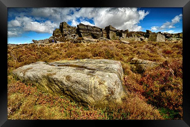 Gritstone Outcrop Framed Print by Richard Peck