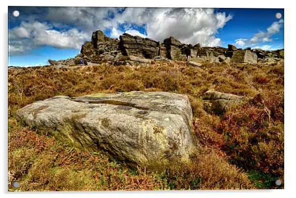 Gritstone Outcrop Acrylic by Richard Peck