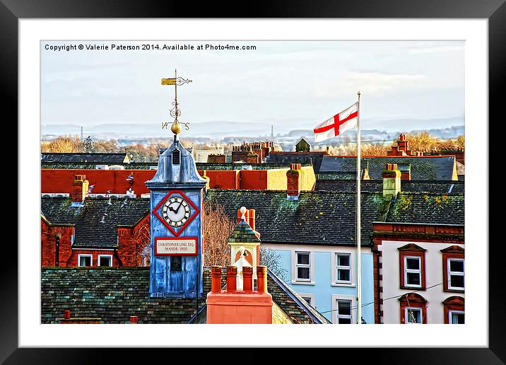 Carlisle Rooftops Framed Mounted Print by Valerie Paterson