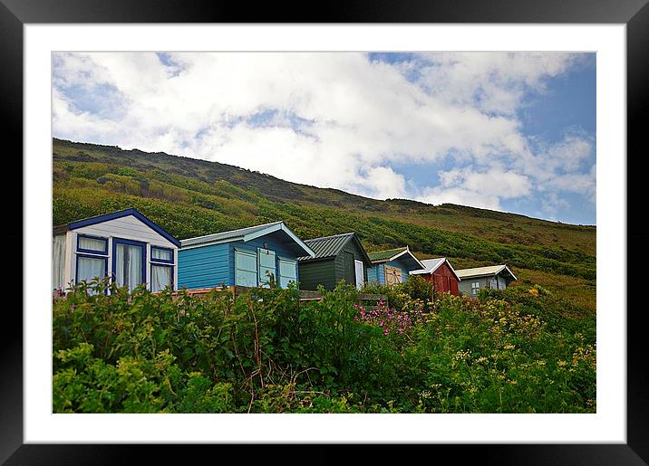 Beach Huts Framed Mounted Print by Alexia Miles
