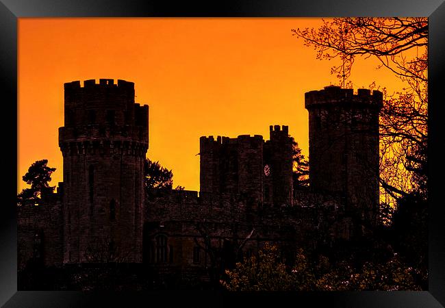 Warwick Castle at sunset Framed Print by Jack Jacovou Travellingjour