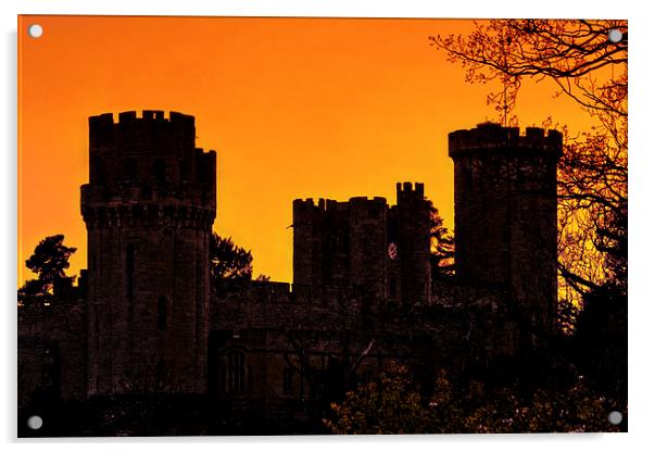 Warwick Castle at sunset Acrylic by Jack Jacovou Travellingjour