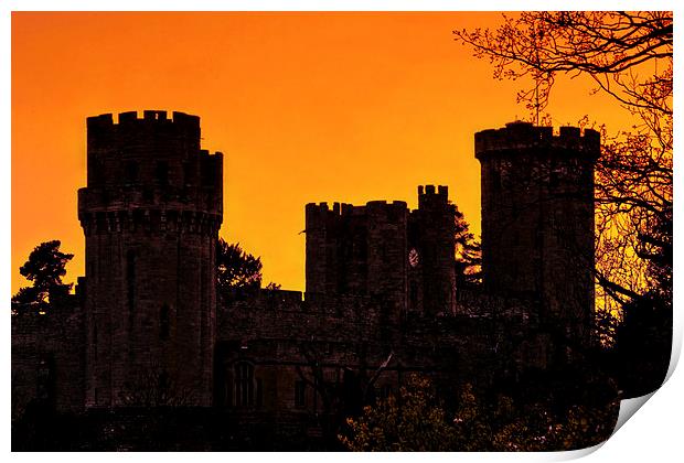 Warwick Castle at sunset Print by Jack Jacovou Travellingjour