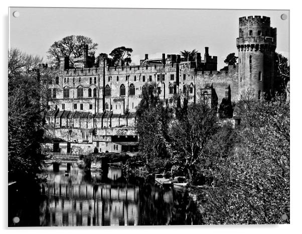 Warwick Castle B/W Acrylic by Jack Jacovou Travellingjour