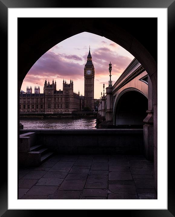 Big Ben Sunset Framed Mounted Print by Adam Payne