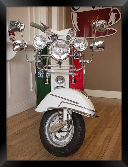 Iconic Italian Vespa Scooter Framed Print by Tommy Dickson