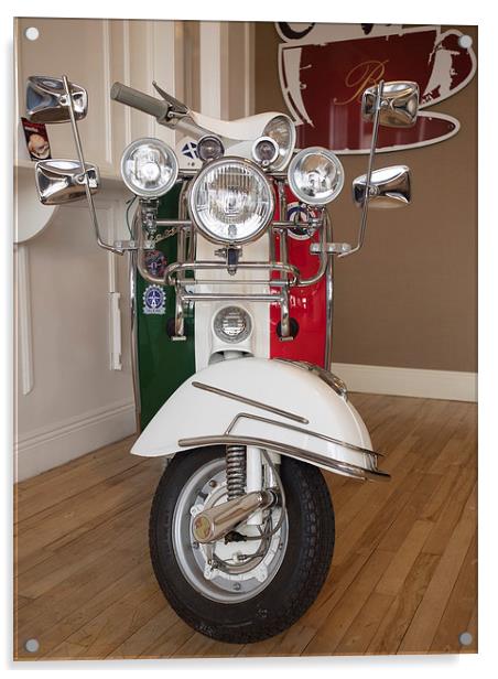Iconic Italian Vespa Scooter Acrylic by Tommy Dickson