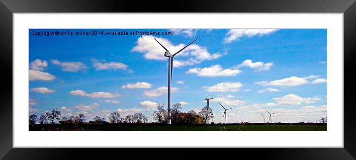 Wind Turbines Framed Mounted Print by philip milner