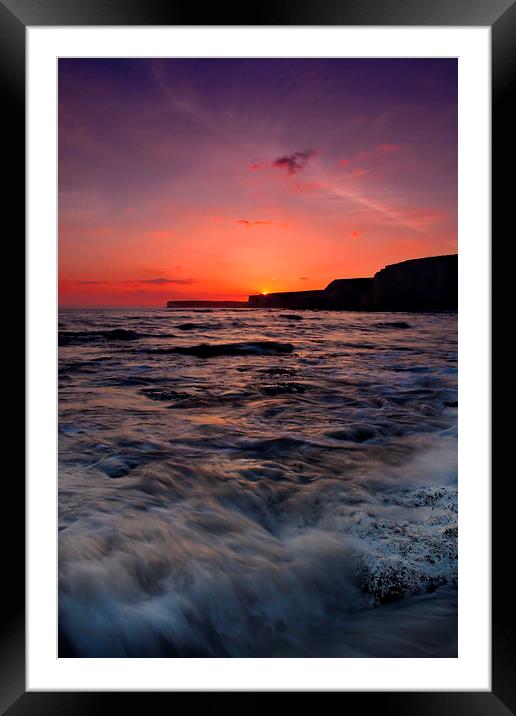 Birling Gap Sunset Framed Mounted Print by Phil Clements