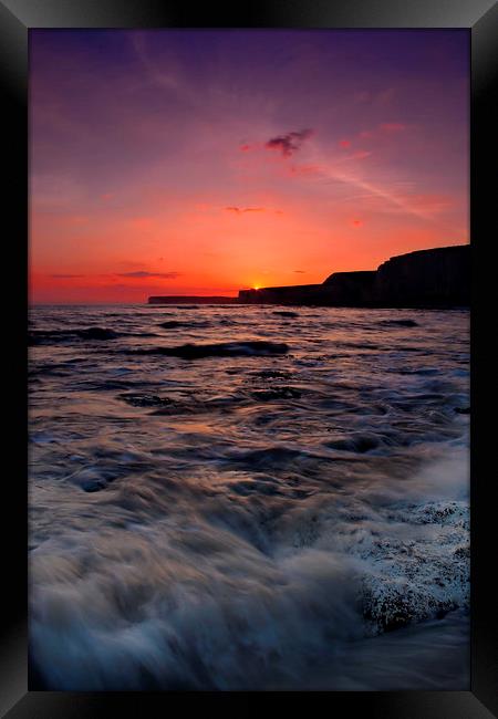 Birling Gap Sunset Framed Print by Phil Clements