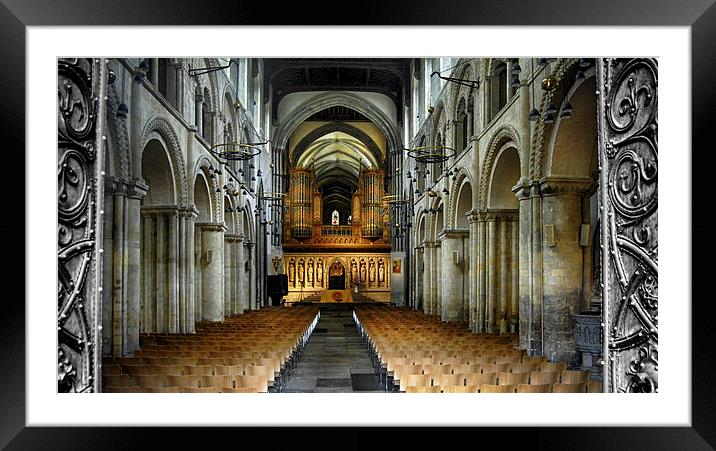 Rochester Cathedral Interior Framed Mounted Print by Tracy Hughes