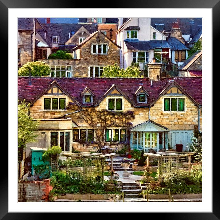 Cottage in the Cotwolds Framed Mounted Print by Bernd Tschakert
