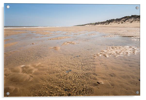Receding tide at Hemsby Acrylic by Stephen Mole