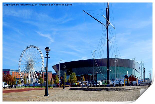 Echo Arena Liverpool, with its Ferris Wheel Print by Frank Irwin