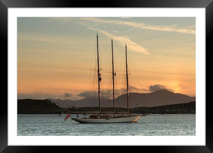 Oban Bay at Sunset Framed Mounted Print by Maria Gaellman