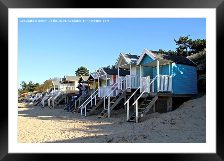 Beach huts at Wells next the sea Framed Mounted Print by Helen Cooke