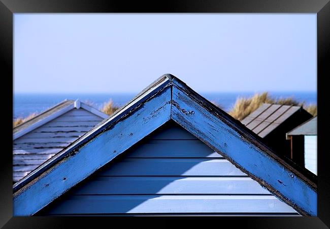 Beach huts at Old Hunstanton Framed Print by Helen Cooke