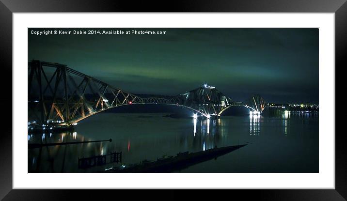 The Forth rail bridge at night Framed Mounted Print by Kevin Dobie