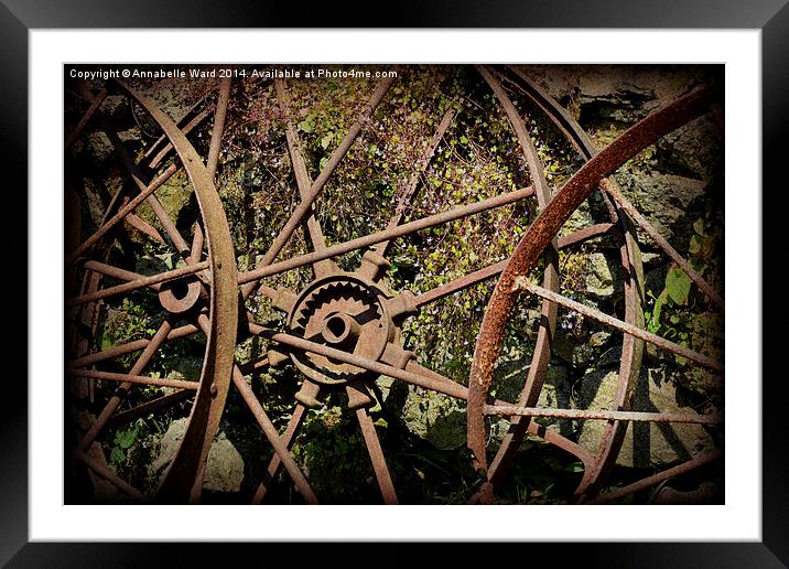 Rusty Cart Rims. Framed Mounted Print by Annabelle Ward