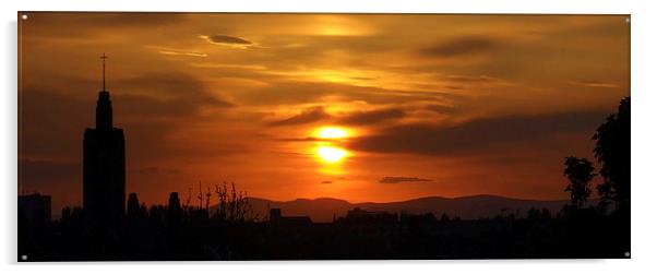 Edinburgh Portobello sunset Acrylic by Kevin Dobie