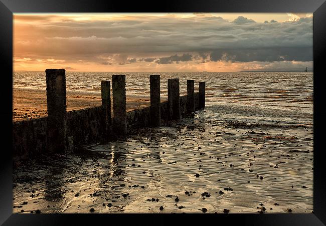 Last Light On Fleetwood Beach Framed Print by Gary Kenyon