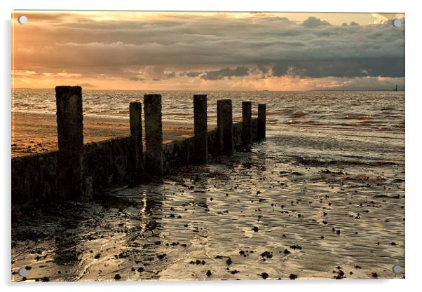 Last Light On Fleetwood Beach Acrylic by Gary Kenyon