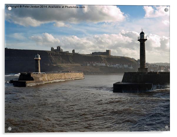 Whitby Harbour Entrance Acrylic by Peter Jordan