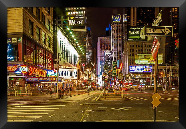 Broadway to Times Square Framed Print by Pete Lawless