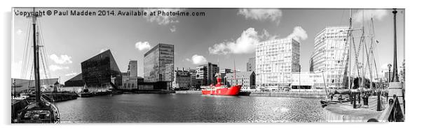 Little red boat panoramic Acrylic by Paul Madden