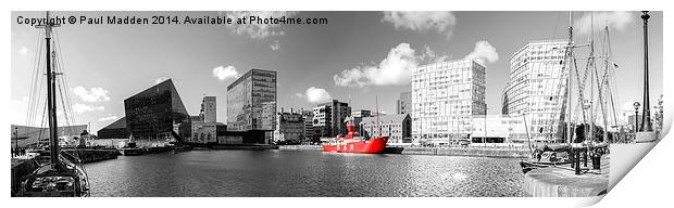 Little red boat panoramic Print by Paul Madden