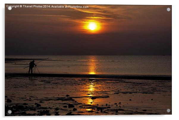 Fisherman at sunset Acrylic by Thanet Photos