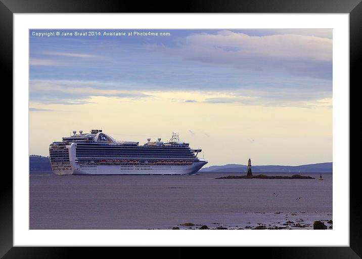 The Ruby Princess Cruise Ship i Framed Mounted Print by Jane Braat