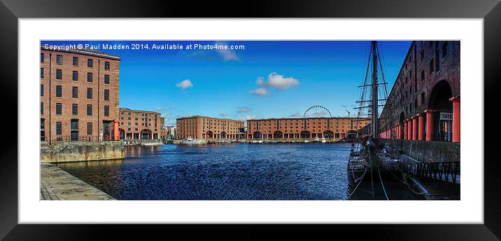 Albert Dock Panoramic Framed Mounted Print by Paul Madden