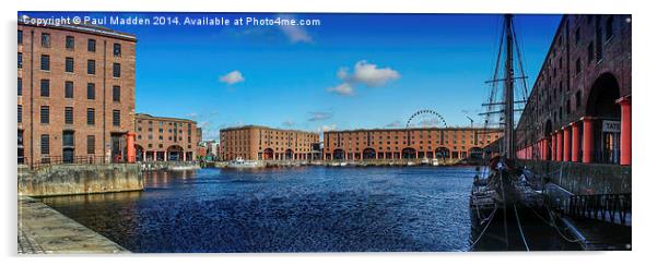 Albert Dock Panoramic Acrylic by Paul Madden