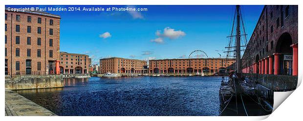 Albert Dock Panoramic Print by Paul Madden