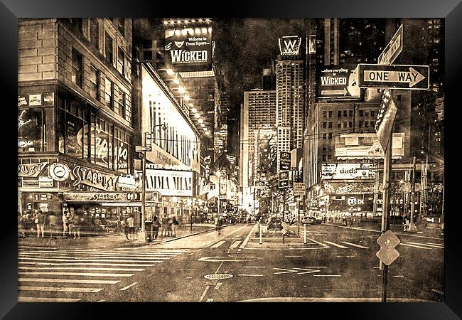 Broadway to Times Square Framed Print by Pete Lawless