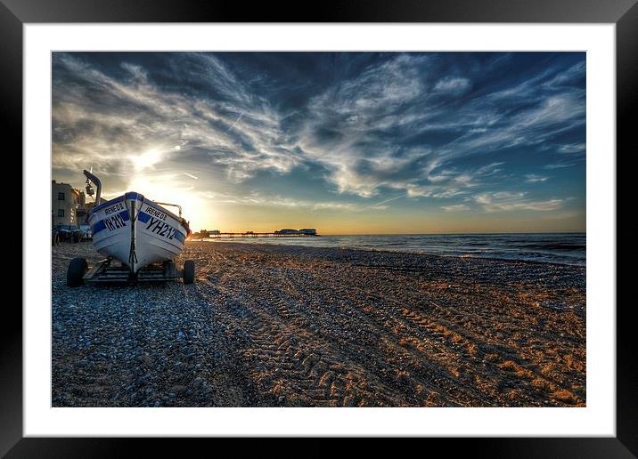 Cromer beach sunset Framed Mounted Print by Gary Pearson