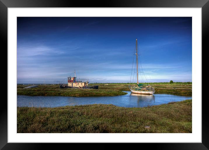 Boats Moored at Tollesbury Framed Mounted Print by Nigel Bangert