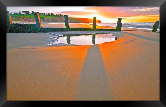 Sunrise over Yaverland beach Framed Print by Shaun Jacobs