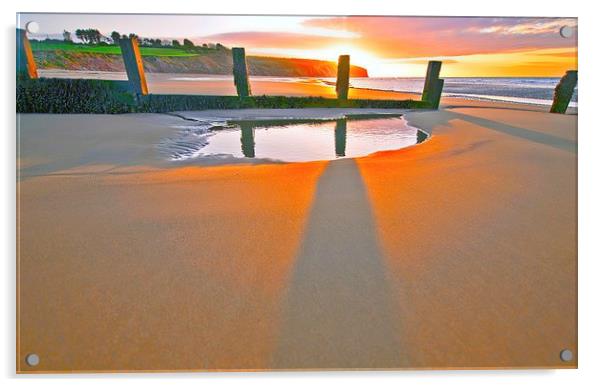 Sunrise over Yaverland beach Acrylic by Shaun Jacobs